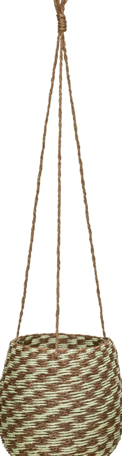 Outlet Hübsch Faye Kurv H20 cm, Brun/Grøn