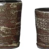 Hübsch Stue|Urtepotter Og Krukker > Fossil Potte 2 stk, Beige/Rødbrun