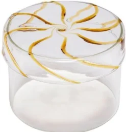 Online Hübsch Heir Opbevaringsglas H10 cm, Gul