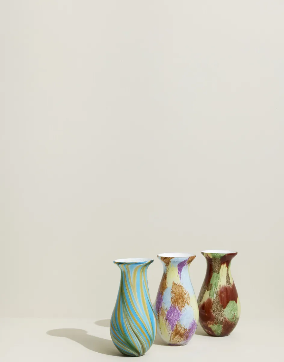 Discount Hübsch Kaleido Vase H30 cm, Blå/Gul