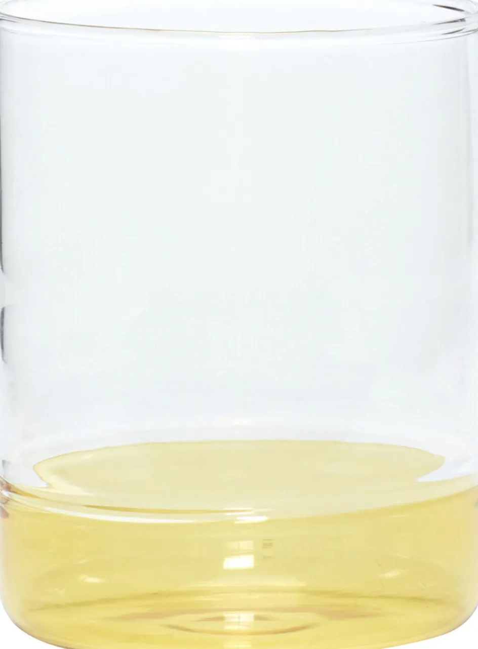 Discount Hübsch Kiosk Glas 6 stk. 38 cl, Klar/Gul