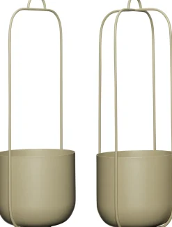 Hot Hübsch Lotus Hængepotte 2 stk. Ø16 cm, Khaki