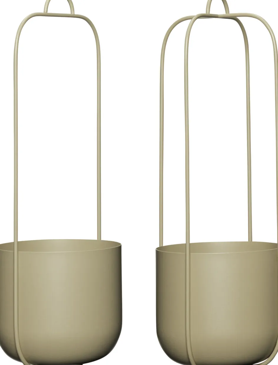 Hot Hübsch Lotus Hængepotte 2 stk. Ø16 cm, Khaki