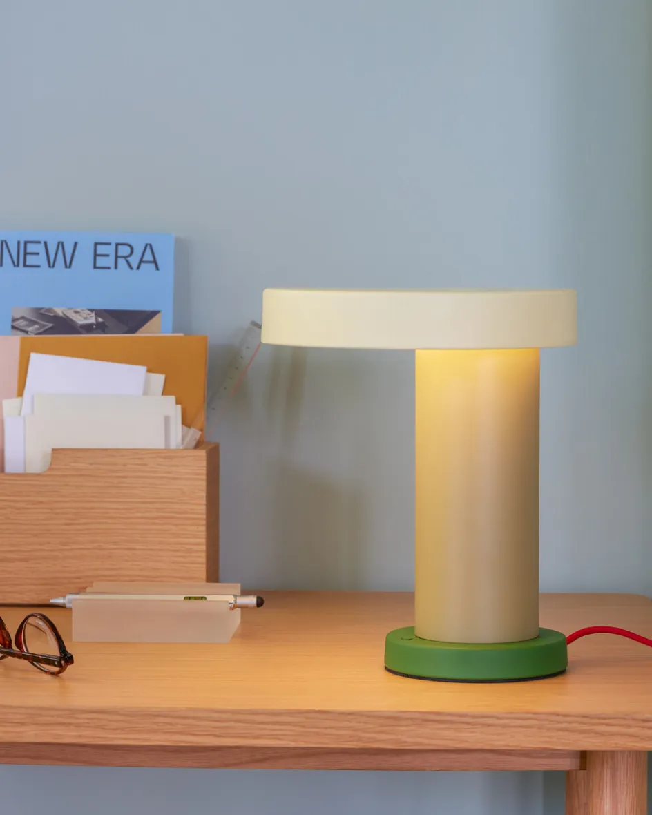 Hübsch Magic Bordlampe H25 cm, Grøn/Beige