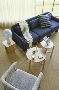 Discount Hübsch Morph Pude 60x60 cm, Lyseblå