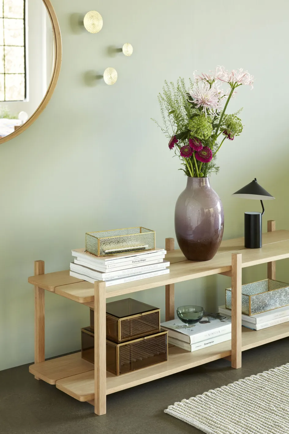 Online Hübsch Posy Vase H37 cm, Brun/Rosa