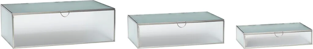 Hübsch Småopbevaring Og Organisering|Kurve Og Kasser > Ripple Glasboks 3 stk, Frosted