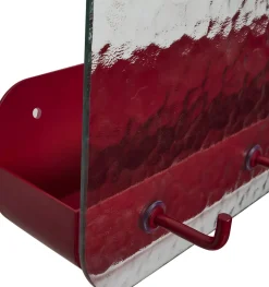 Hübsch Shack Hylde m. Knagerække 60 cm, Tekstureret/Rød