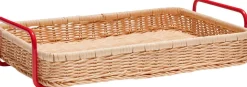 Hübsch Serveringsbakker|Bageredskaber > Splint Bakke 42 cm, Rattan/Rød