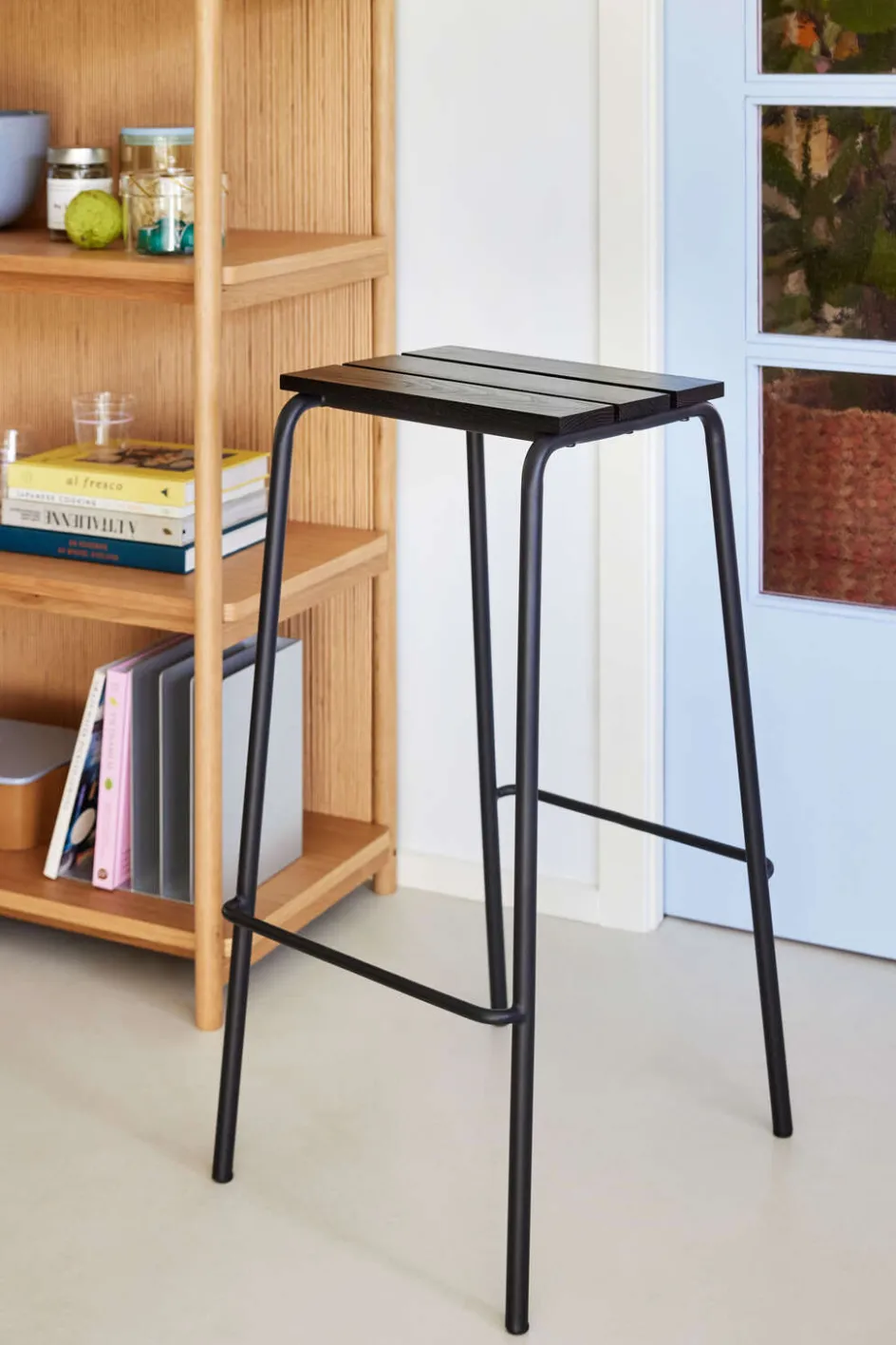 New Hübsch Stilt Barstol H76 cm, Sort Ask