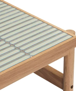 Hübsch Borde > Tile Sidebord H44 cm, Mint/Egetræsfiner