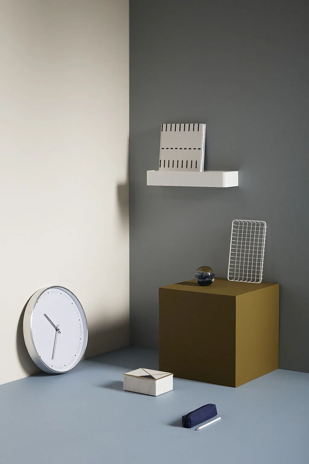 Hübsch Ure Og Vejrstationer > Time Ur ?40 cm, Metal/Hvid