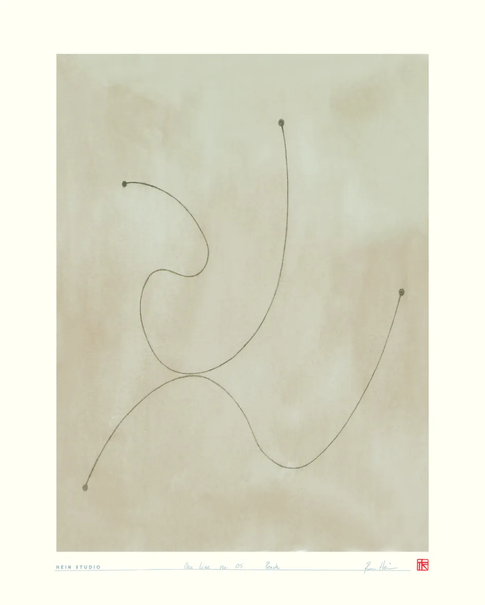 Clearance Hein Studio Art Print Collection 2040 One Line no. 05 40x50 cm, Peach