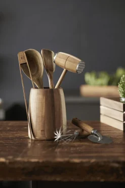 Holm Opbevaring Til Køkkenet|Opbevaringskrukker Og -Glas > Redskabsholder 17 cm, Akacietræ