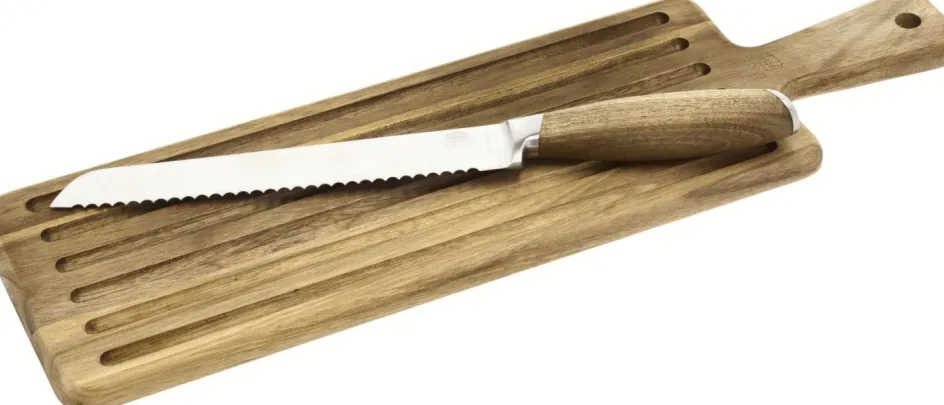 Best Holm Skærebræt m. Brødkniv, Akacietræ