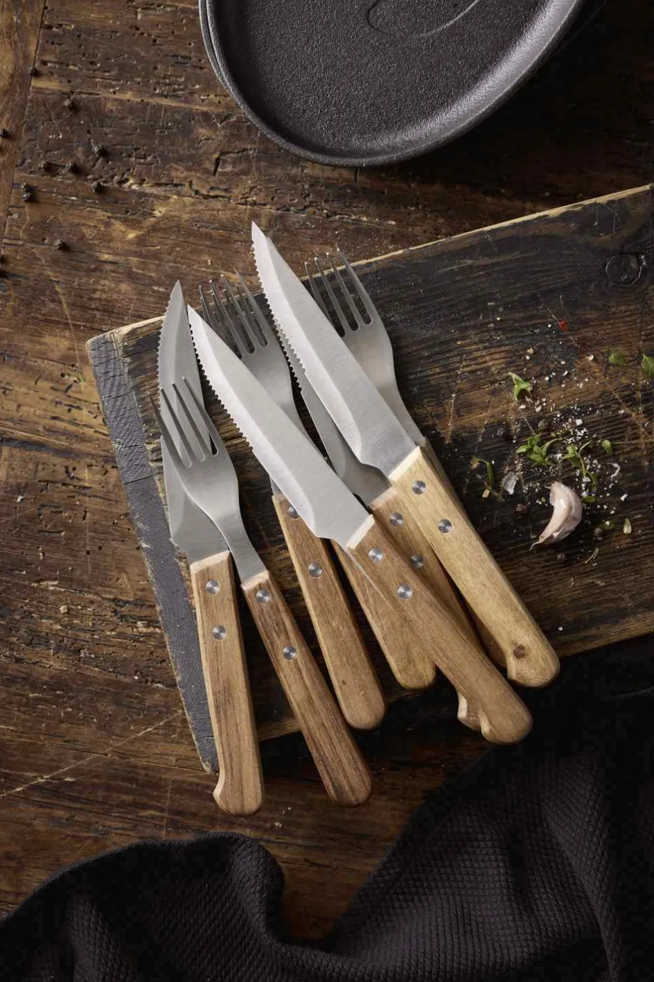 Online Holm Steakbestik 8 Dele, Akacietræ