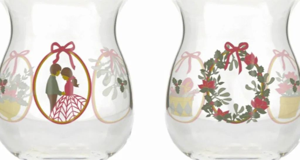 Clearance Christmas Fyrfadsstage 2025 2 stk. H7,5 cm Julelys