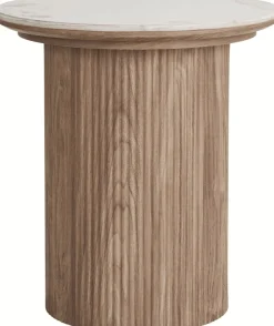 Online House Nordic Athens Hjørnebord H50 cm, Hvid/Brun