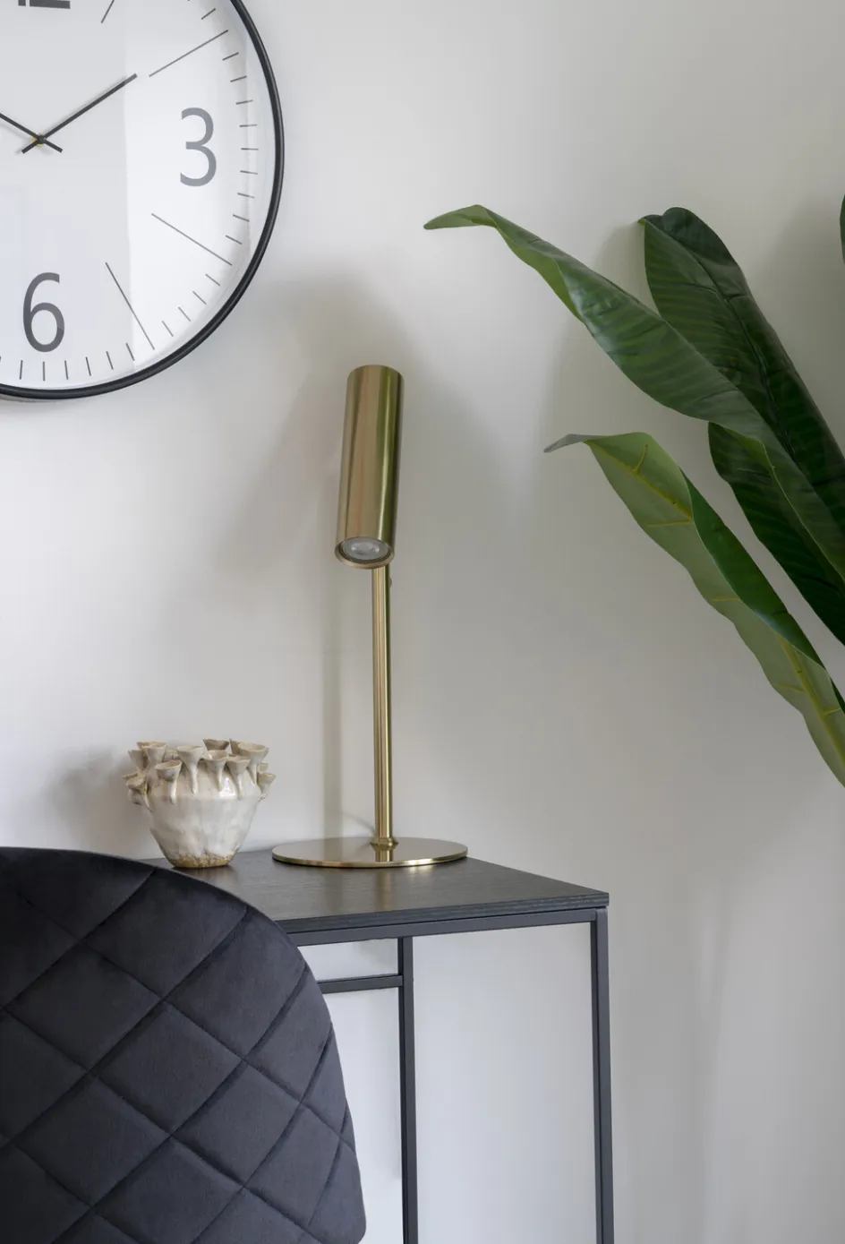 House Nordic Biel Vægur Ø51 cm, Sort/Hvid