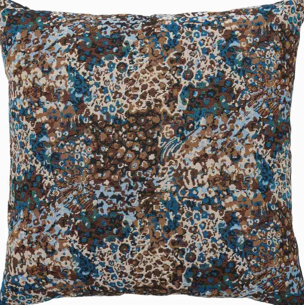 Blossom Pude 45x45 cm, Blå/Brun Puder Og Betræk