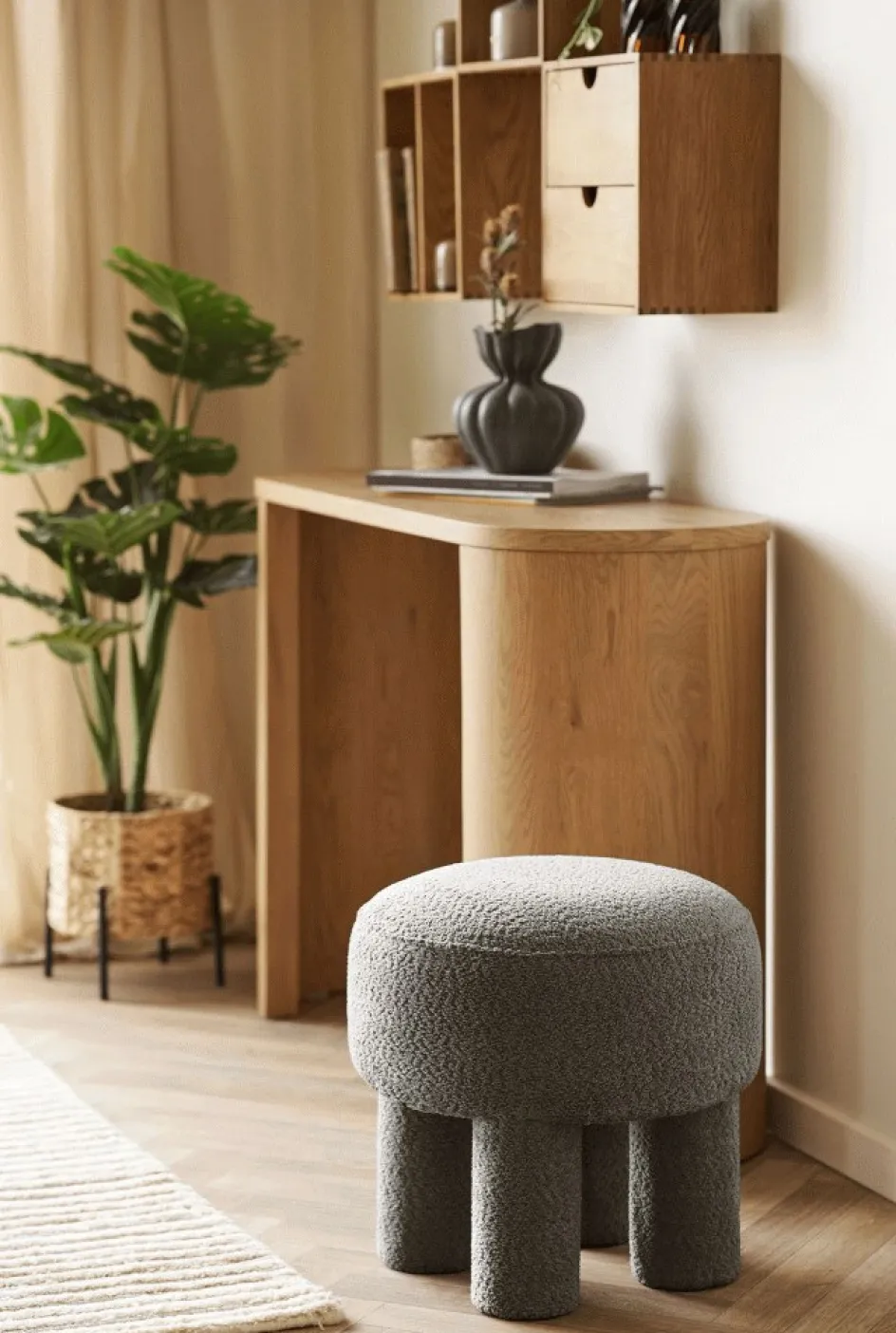 New House Nordic Canberra Puf H43 cm, Koksgrå