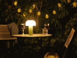 House Nordic Udendørs Bordlamper|Lamper Til Haven Og Terrassen > Soham Trådløs Bordlampe LED H22 cm, Hvid/Grøn