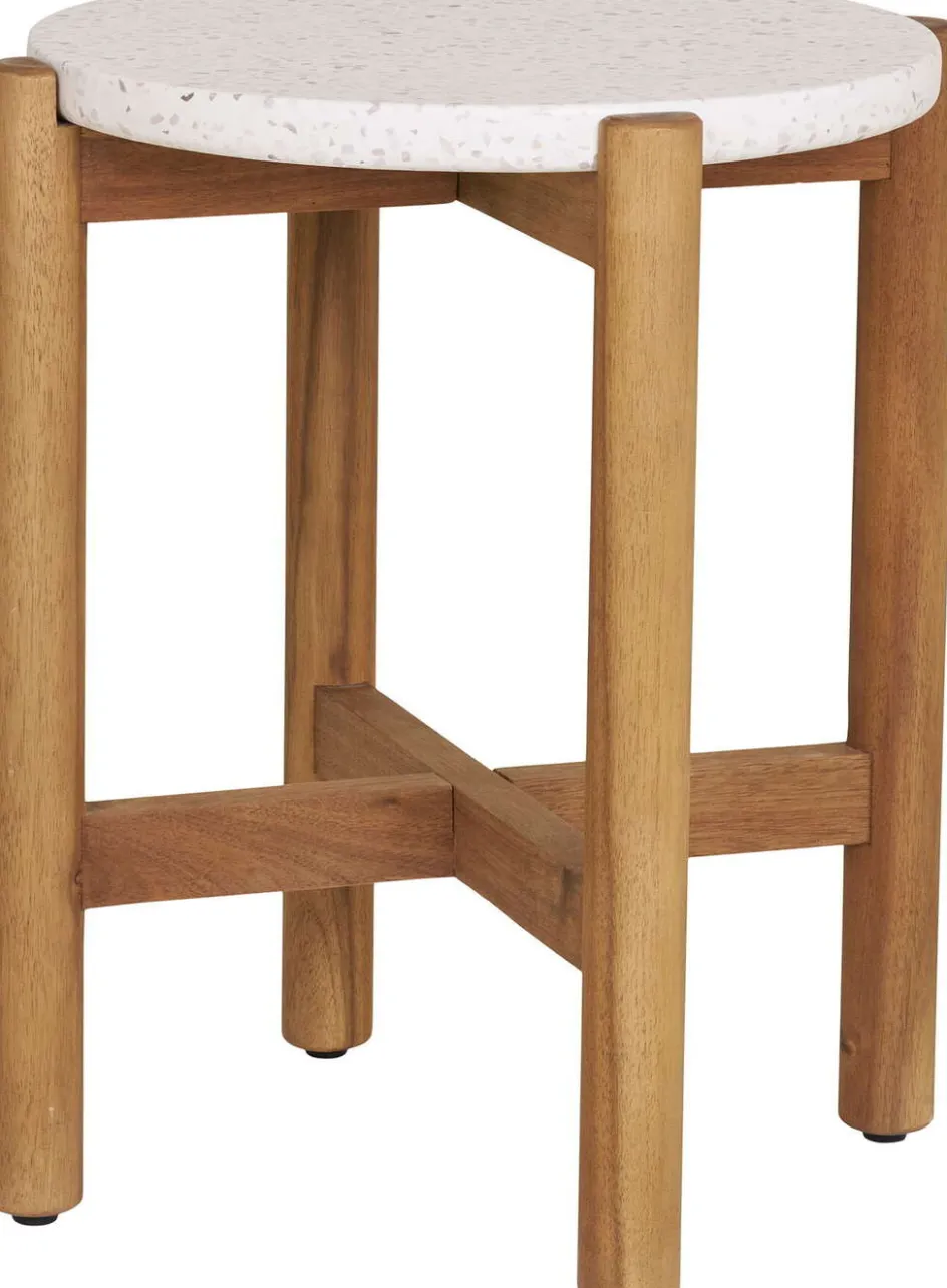Sale House Nordic Terracina Sidebord H46 cm, Acacia/Hvid Tarazzo