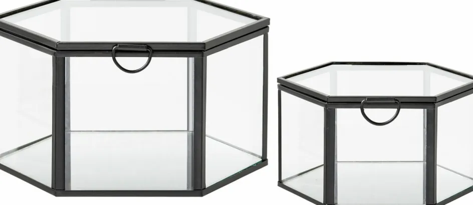 Discount House Nordic Torpe Opbevaringsboks 2 stk, Glas