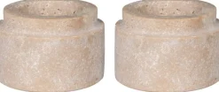 Hot Fyrfadsstage 2 stk. H4,5 cm, Natur Fyrfadsstager