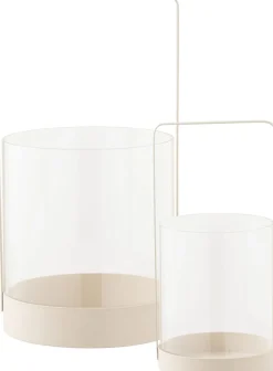 House Nordic Bloklysestager > Hurricane Lysestage 2 stk, Beige