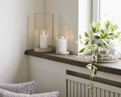 House Nordic Bloklysestager > Hurricane Lysestage 2 stk, Beige