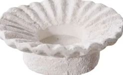 Discount Lysestage Bølget 2 stk, Hvid/Cement Lysestager