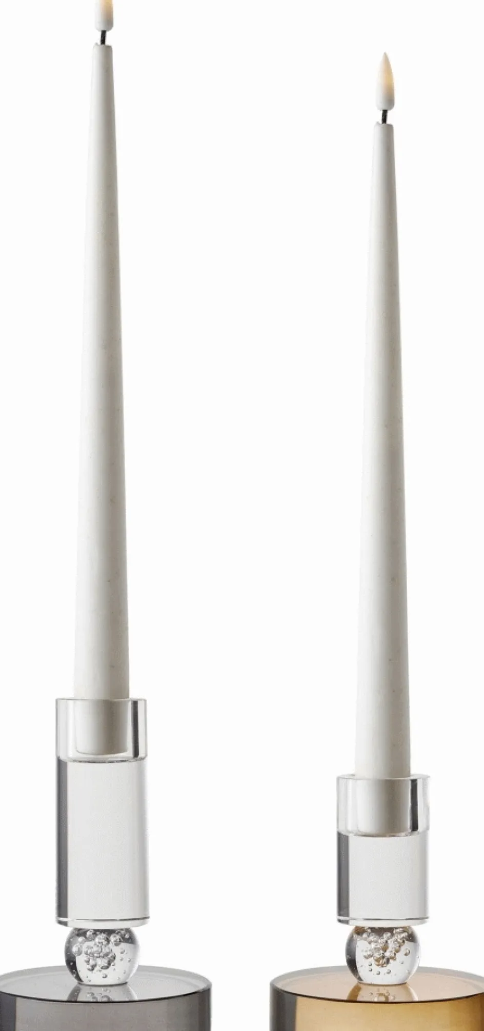 Discount House Nordic Lysestage H10 cm, Brun/Hvid