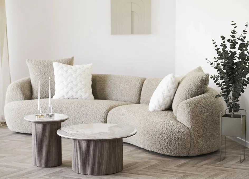 Discount House Nordic Lysestage H10 cm, Brun/Hvid