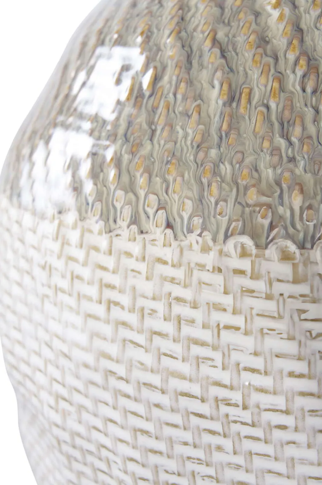 House Nordic Stue|Vaser > Vase H30,5 cm, Hvid/Grøn