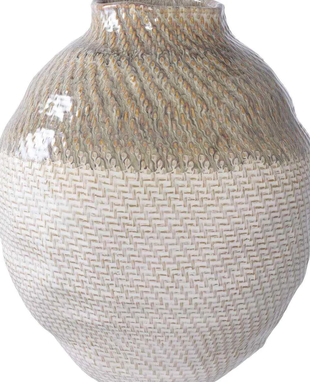 House Nordic Stue|Vaser > Vase H30,5 cm, Hvid/Grøn