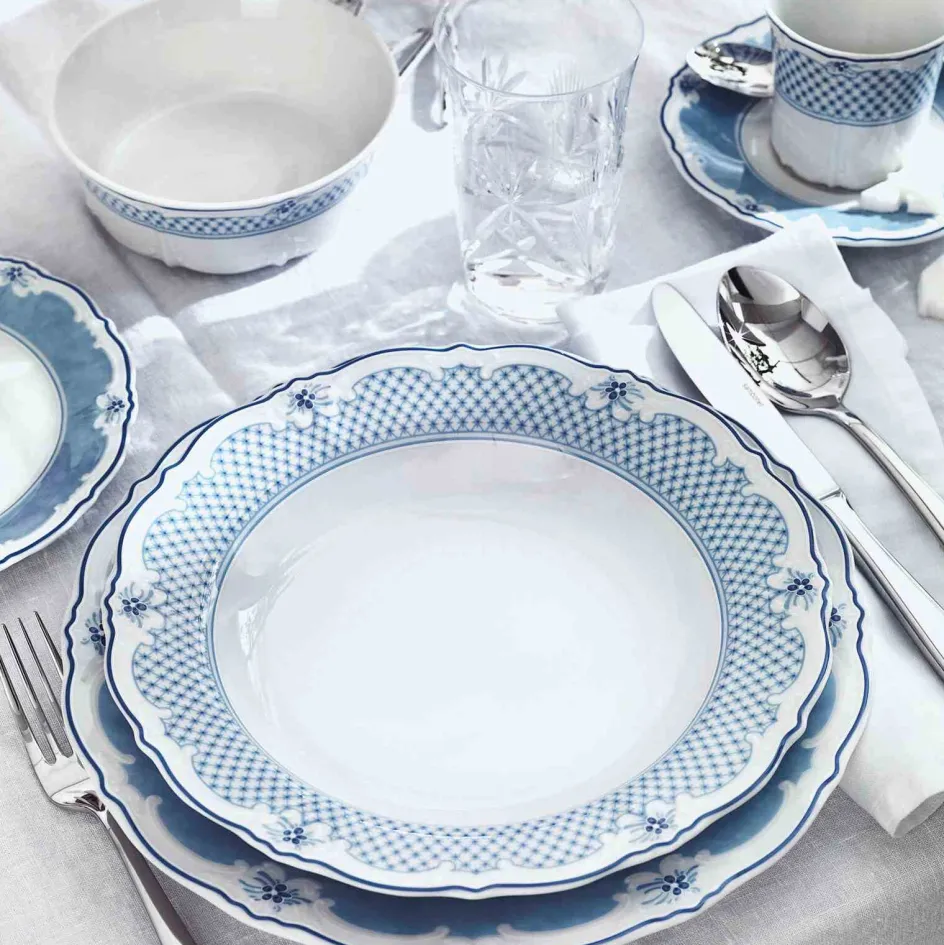 Sale Hutschenreuther Baronesse Estelle Suppetallerken 23,5 cm, Lyseblå