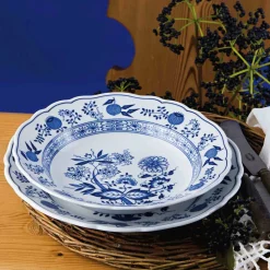 Hot Hutschenreuther Blau Zwiebelmuster Suppetallerken 23,2 cm, Blå