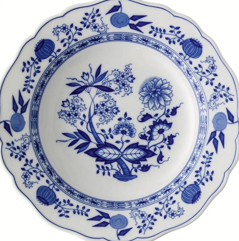 Hot Hutschenreuther Blau Zwiebelmuster Suppetallerken 23,2 cm, Blå