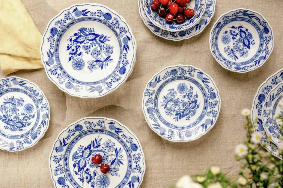 Hot Hutschenreuther Blau Zwiebelmuster Tallerken , Blå