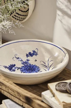 Discount Ib Laursen Avignon Dekorationsskål Ø41 cm, Hvid/Blå
