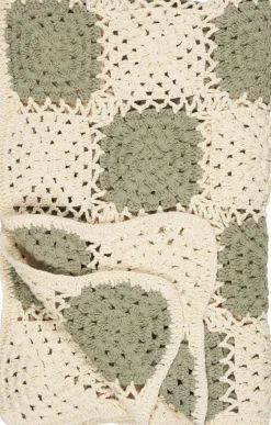 Online Ib Laursen Hæklet Plaid 130x170 cm, Creme/Grøn