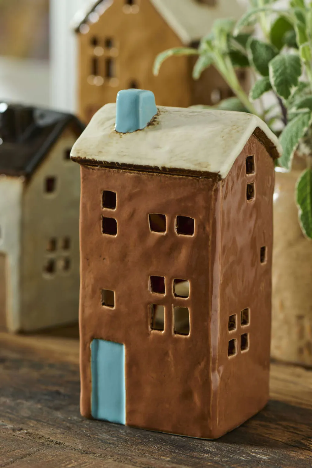 Ib Laursen Lyshuse > Lyshus Brighton H16,5 cm, Turkis/Rust