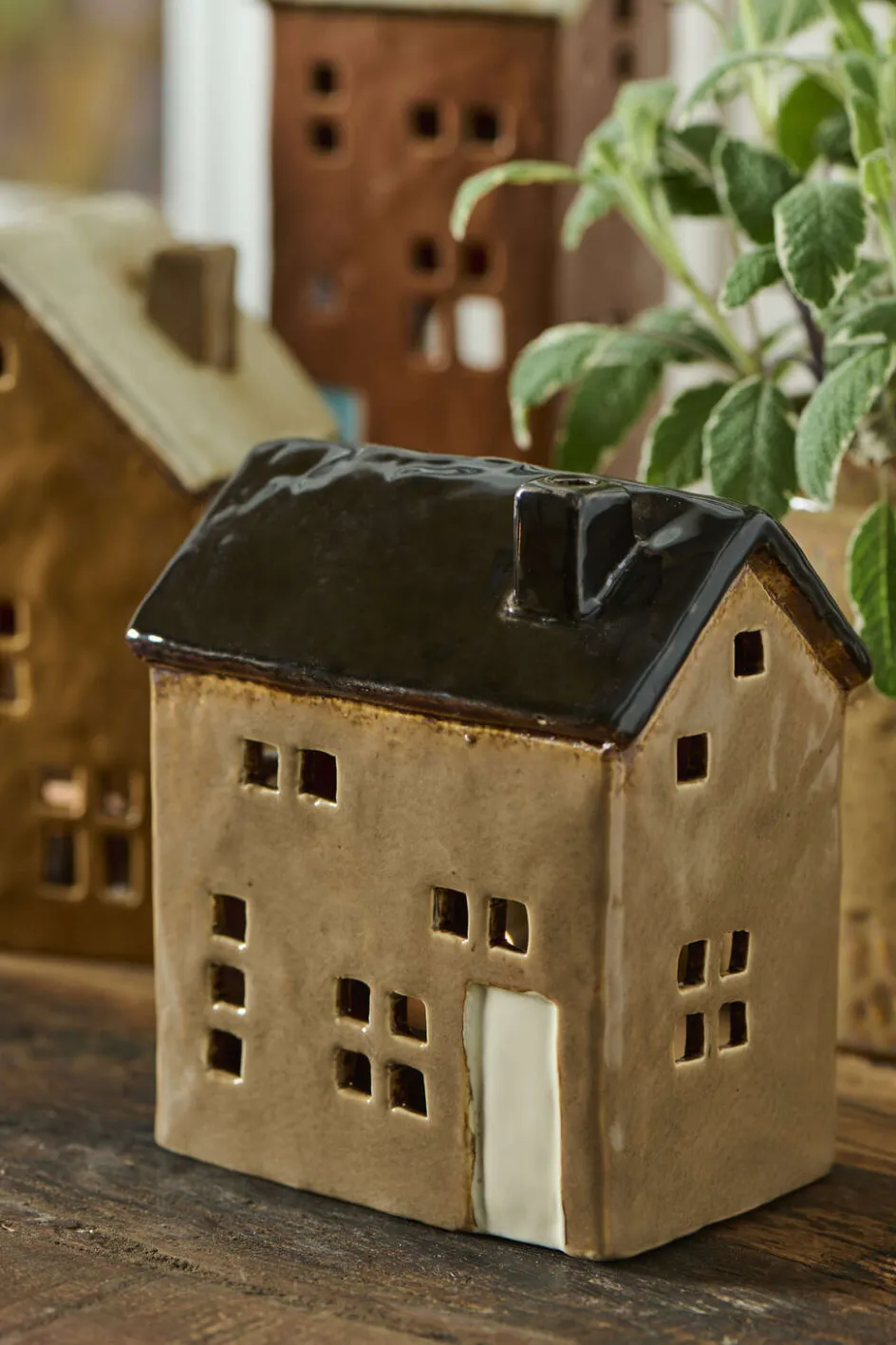 Online Ib Laursen Lyshus Brighton H13,2 cm, Creme/Sort