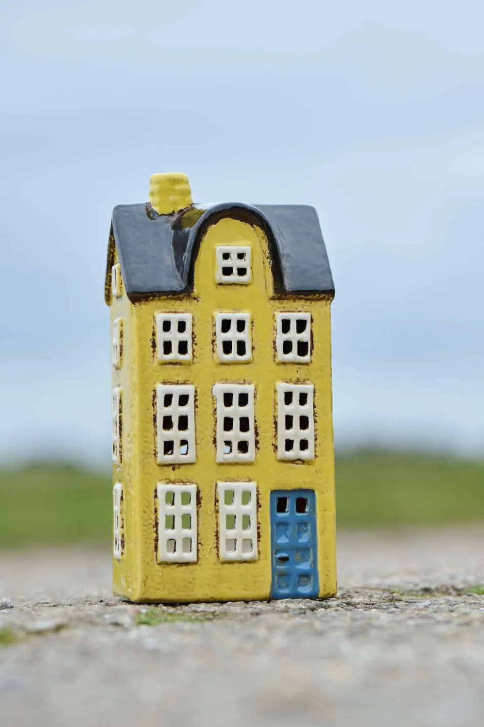 Discount Ib Laursen Lyshus Nyhavn H20,5 cm, Blå/Gul