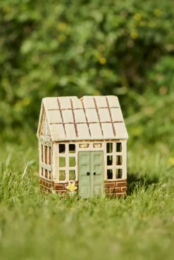 Outlet Lyshus Orangeri H17 cm, Grøn/Natur Lyshuse