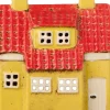 Sale My Home Town Lyshus H14,5 cm, Rød Lyshuse