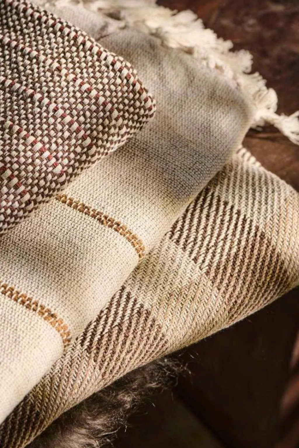 Discount Plaid 130x160 cm, Natur/Brun Plaider Og Tæpper