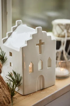 Online Ib Laursen Stillenat Lyshus Kirke H19,2 cm, Creme