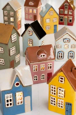 Discount Ib Laursen Thorshavn Lyshus H18,5 cm, Gul/Blå